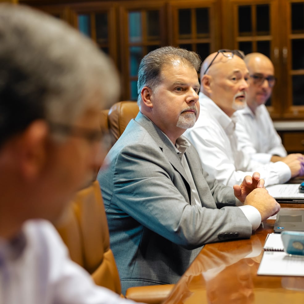 CBS team during an internal meeting.