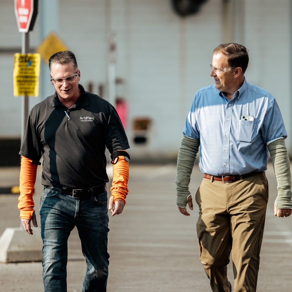 Competitive Business Solutions team walking with a client during a client walkthrough.