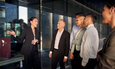 team meeting for continuous improvement in an organization